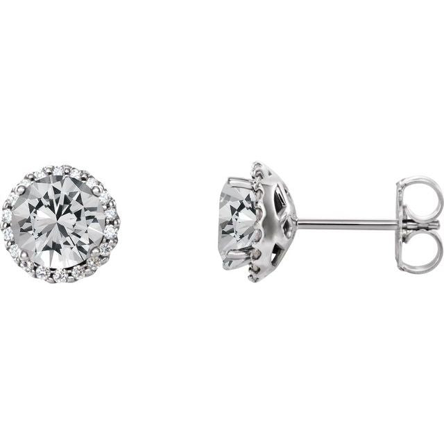 14K Gold, Sterling Silver & Platinum Natural Diamond Earrings - Options Available
