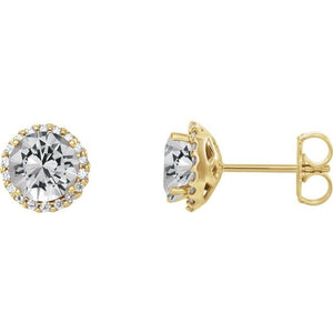 1/2 CTW Natural Diamond Earrings in 14K Gold, Silver & Platinum