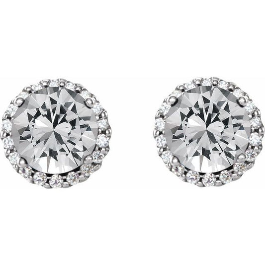 14K Gold, Sterling Silver & Platinum Natural Diamond Earrings - Options Available