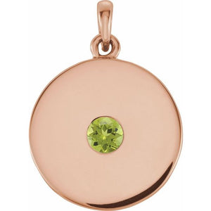 Natural Ruby Disc Pendant in 14K Gold, Silver & Platinum