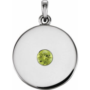 Natural Ruby Disc Pendant in 14K Gold, Silver & Platinum