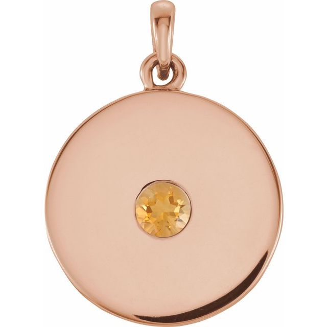 Natural Ruby Disc Pendant in 14K Gold, Silver & Platinum