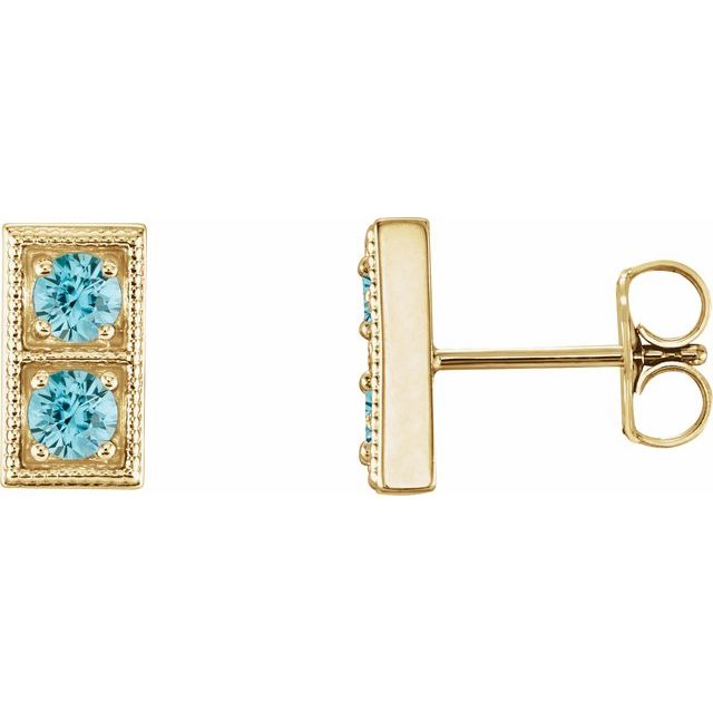 Natural Aquamarine Earrings with Multiple Stone Options in 14K Gold, Silver & Platinum