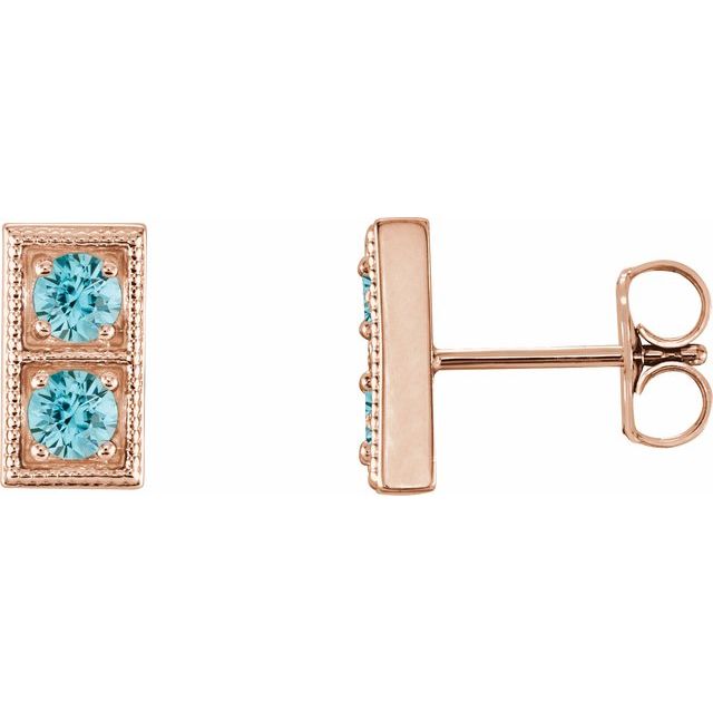 Natural Aquamarine Earrings with Multiple Stone Options in 14K Gold, Silver & Platinum