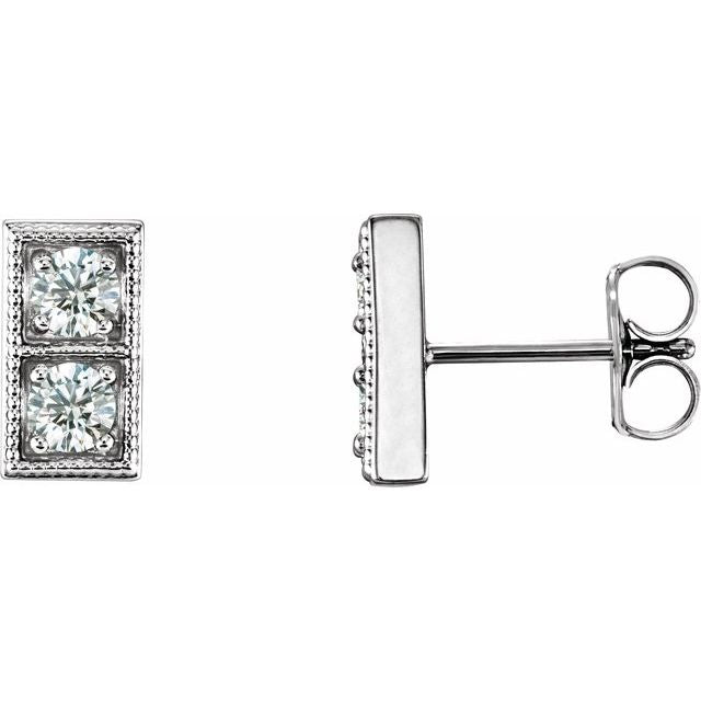 1/3 CTW Natural Diamond Earrings with Backs Crafted in 14K Gold, Silver & Platinum