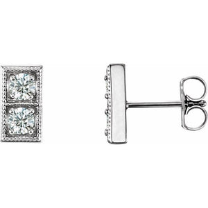 1/3 CTW Natural Diamond Earrings with Backs Crafted in 14K Gold, Silver & Platinum
