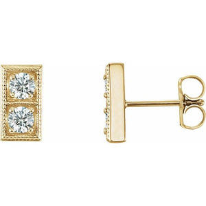 1/3 CTW Natural Diamond Earrings with Backs Crafted in 14K Gold, Silver & Platinum