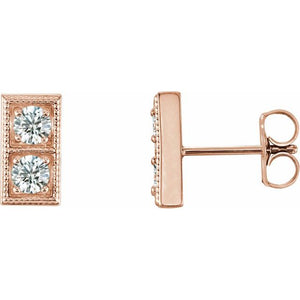 1/3 CTW Natural Diamond Earrings with Backs Crafted in 14K Gold, Silver & Platinum