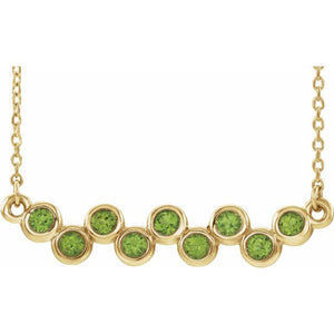 14K Gold Natural Aquamarine Necklace - Options Available
