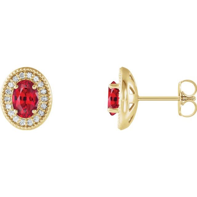 1/5 CTW Lab-Grown Emerald and Natural Diamond Earrings in 14K Gold, Silver & Platinum