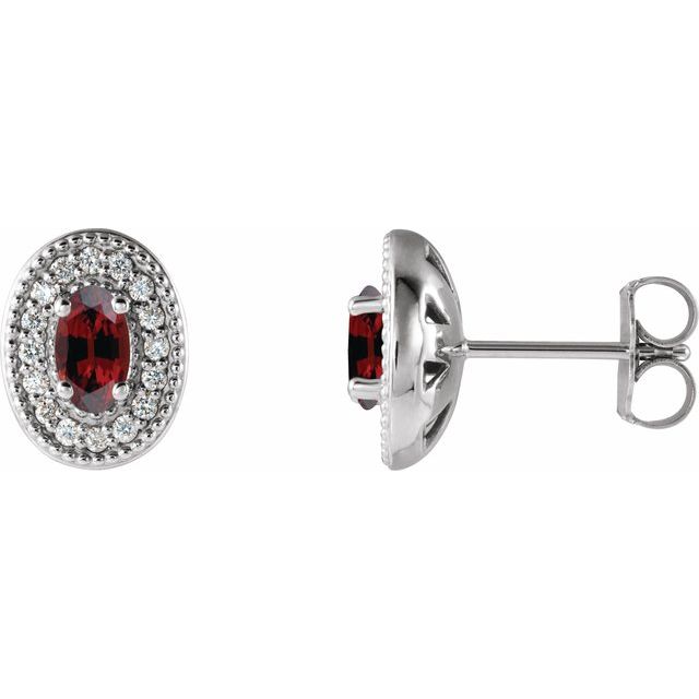 1/8 CTW Natural Diamond and Gemstone Earrings in 14K Gold, Silver & Platinum
