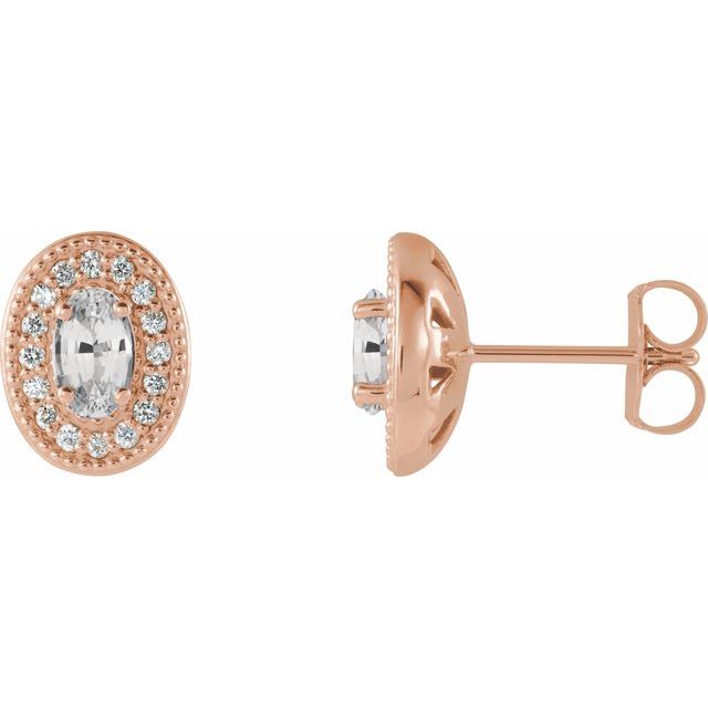 1/8 CTW Natural Diamond and Gemstone Earrings in 14K Gold, Silver & Platinum