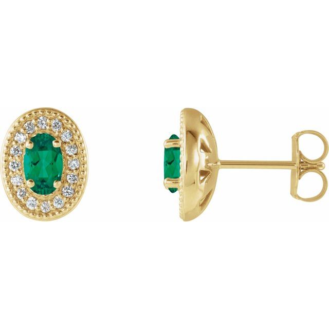 1/8 CTW Natural Diamond and Gemstone Earrings in 14K Gold, Silver & Platinum