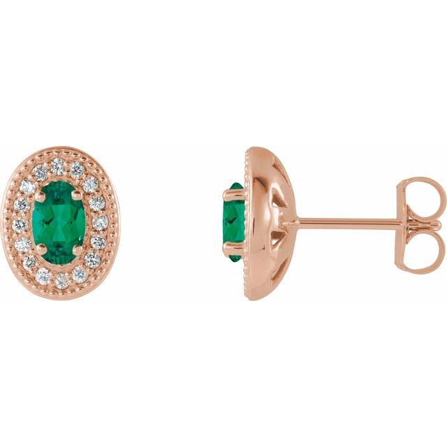 1/8 CTW Natural Diamond and Gemstone Earrings in 14K Gold, Silver & Platinum