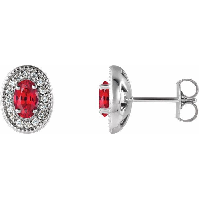 1/8 CTW Natural Diamond and Gemstone Earrings in 14K Gold, Silver & Platinum
