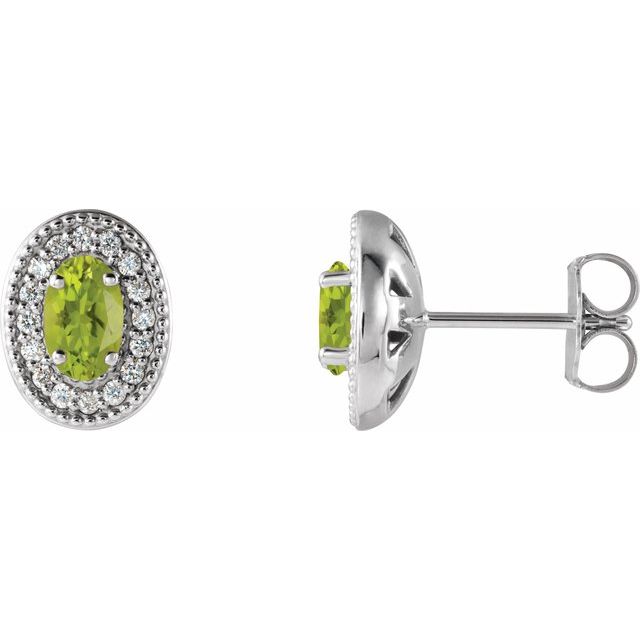 1/8 CTW Natural Diamond and Gemstone Earrings in 14K Gold, Silver & Platinum