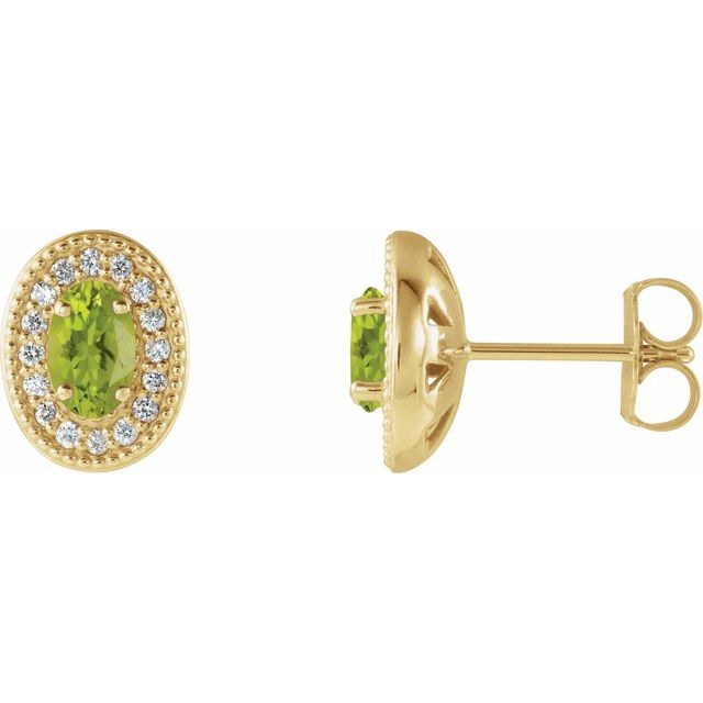 1/8 CTW Natural Diamond and Gemstone Earrings in 14K Gold, Silver & Platinum