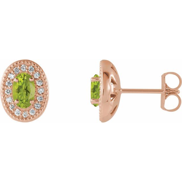 1/8 CTW Natural Diamond and Gemstone Earrings in 14K Gold, Silver & Platinum