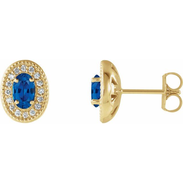 1/8 CTW Natural Diamond and Gemstone Earrings in 14K Gold, Silver & Platinum