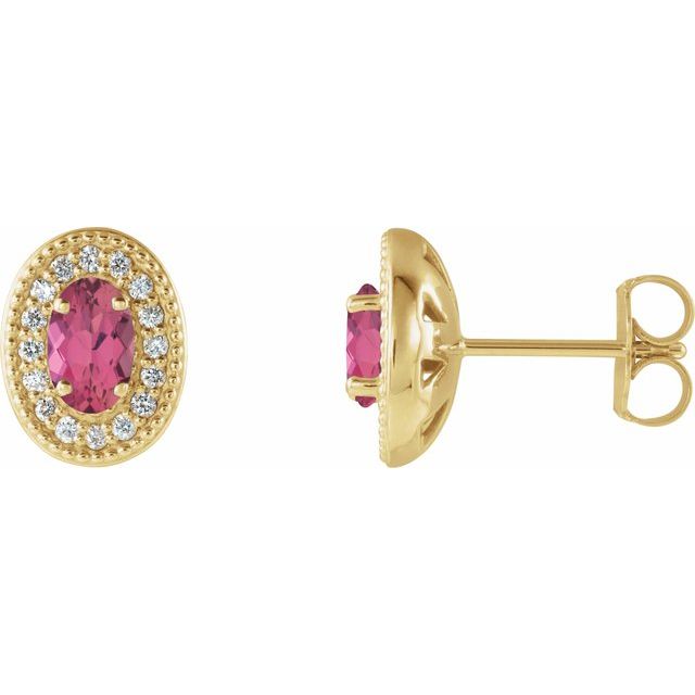 1/8 CTW Natural Diamond and Gemstone Earrings in 14K Gold, Silver & Platinum