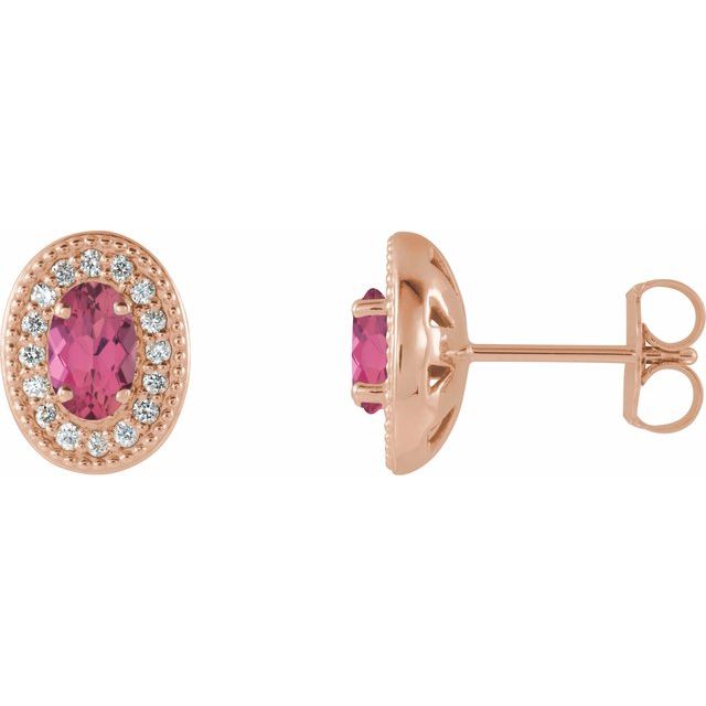 1/8 CTW Natural Diamond and Gemstone Earrings in 14K Gold, Silver & Platinum