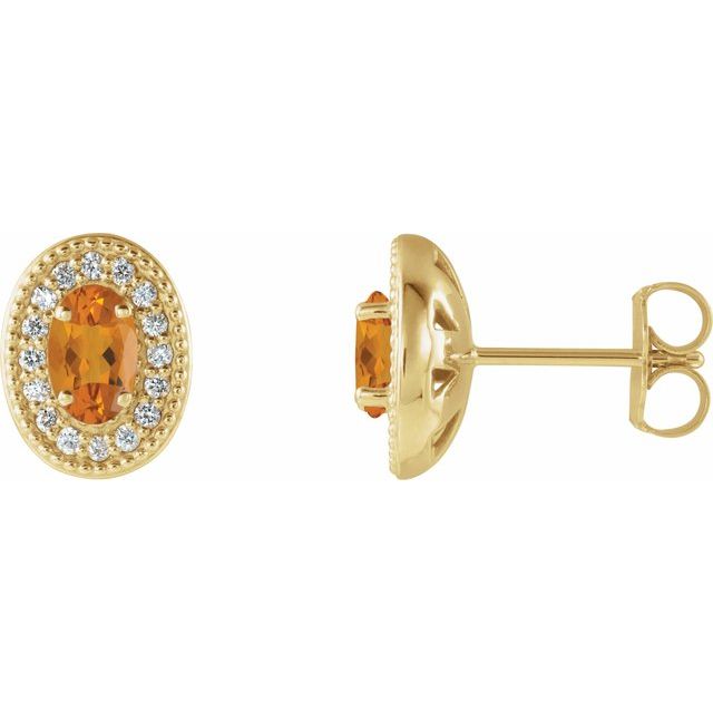 1/8 CTW Natural Diamond and Gemstone Earrings in 14K Gold, Silver & Platinum