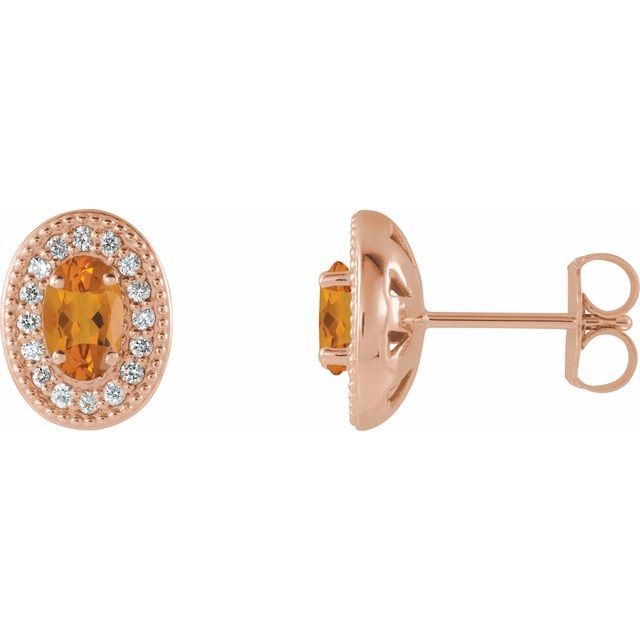 1/8 CTW Natural Diamond and Gemstone Earrings in 14K Gold, Silver & Platinum