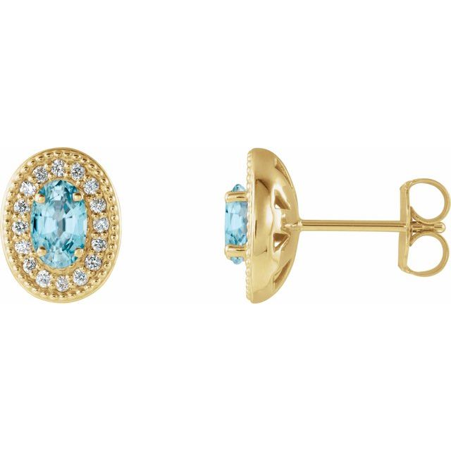 1/8 CTW Natural Diamond and Gemstone Earrings in 14K Gold, Silver & Platinum