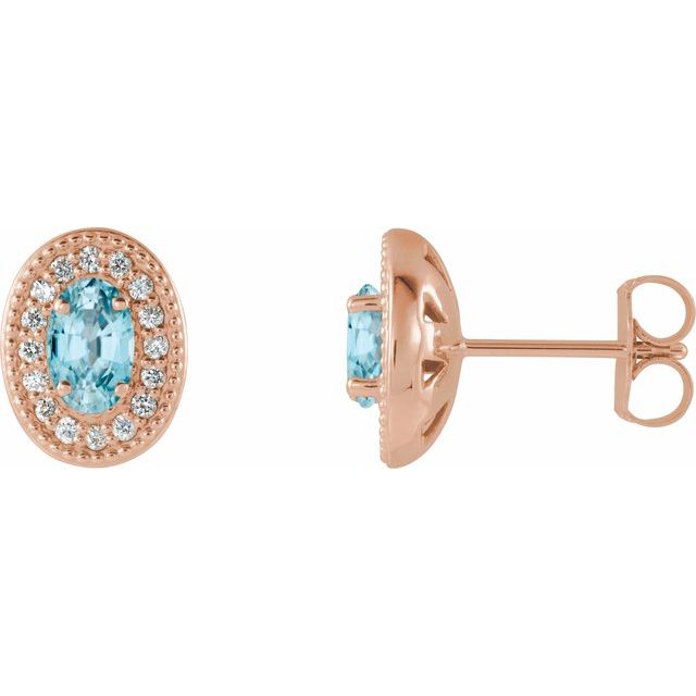 1/8 CTW Natural Diamond and Gemstone Earrings in 14K Gold, Silver & Platinum
