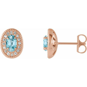 1/8 CTW Natural Diamond and Gemstone Earrings in 14K Gold, Silver & Platinum