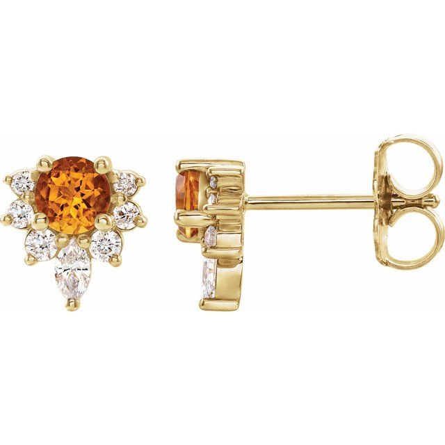 14K Gold Natural Diamond Earrings - Options Available
