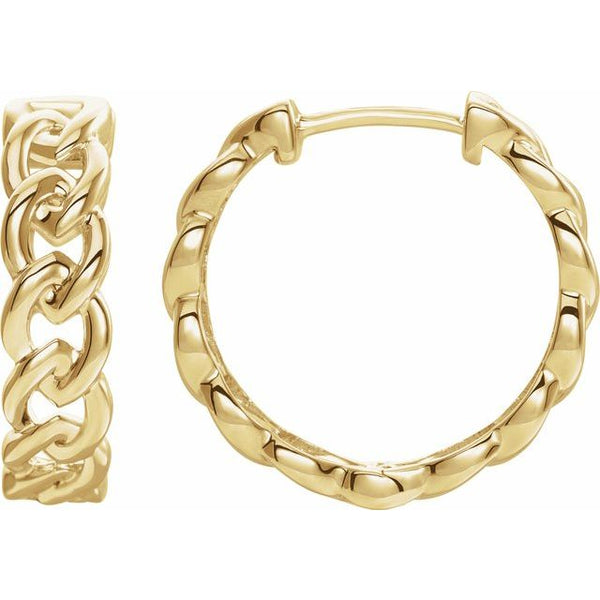 Chain Link Hinged Hoop Earrings in 14K Gold
