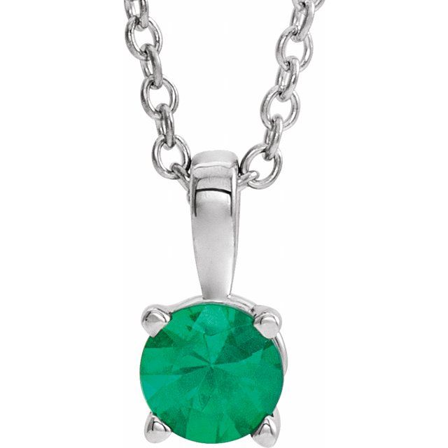 Lab-Grown Emerald Birthstone Necklace