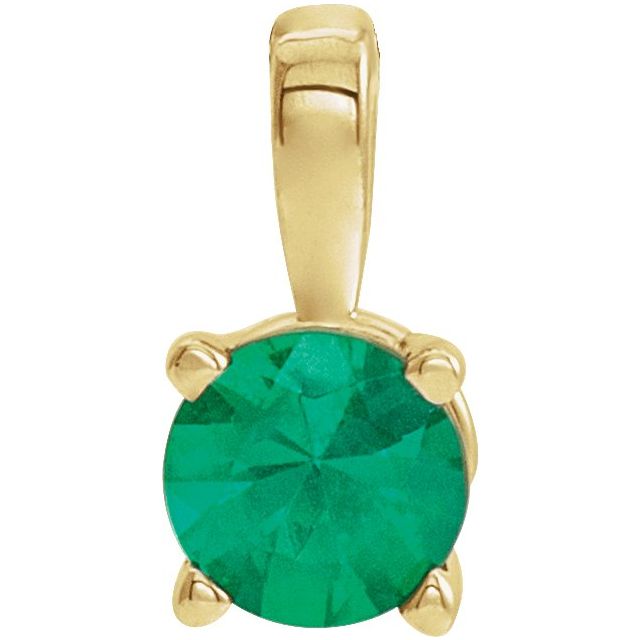 Lab-Grown Emerald Birthstone Pendant