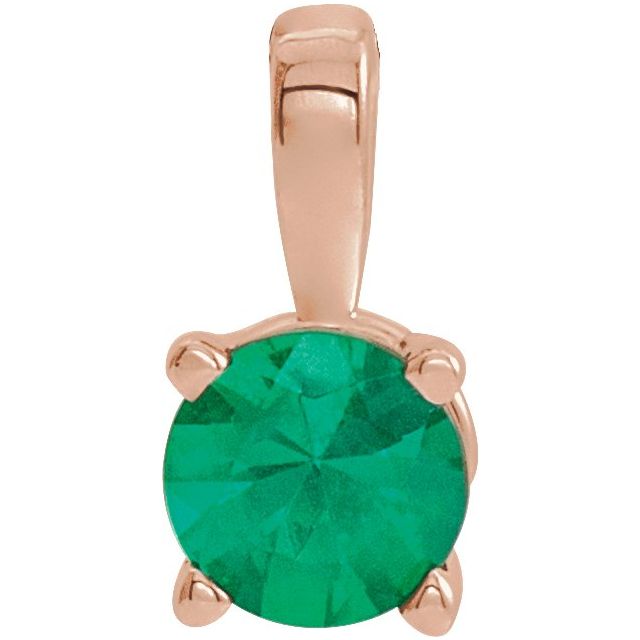 Lab-Grown Emerald Birthstone Pendant