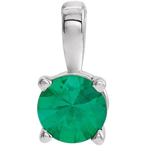 Lab-Grown Emerald Birthstone Pendant
