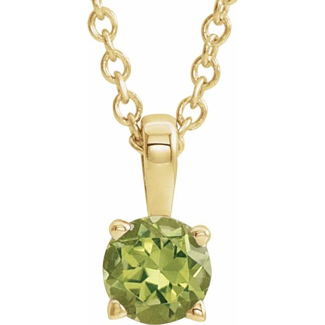Natural Amethyst Round Birthstone Necklace in 14K Gold, Sterling Silver & Platinum