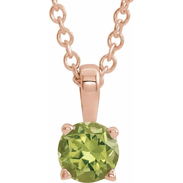 Natural Amethyst Round Birthstone Necklace in 14K Gold, Sterling Silver & Platinum