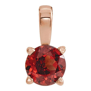 14K Gold Natural Mozambique Garnet Birthstone Pendant