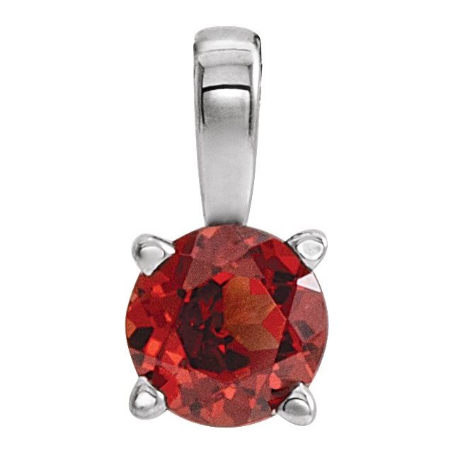 Natural Mozambique Garnet Birthstone Pendant in 14K Gold, Silver & Platinum