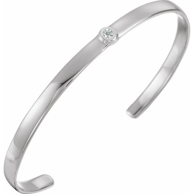 14K Gold Natural Diamond Cuff Bracelet - Options Available