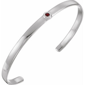 Elegant 14K White Gold Diamond-Accented Cuff Bracelet - 1/10 CT Natural Diamonds