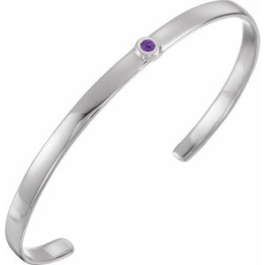 Elegant 14K White Gold Diamond-Accented Cuff Bracelet - 1/10 CT Natural Diamonds