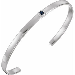 Elegant 14K White Gold Diamond-Accented Cuff Bracelet - 1/10 CT Natural Diamonds