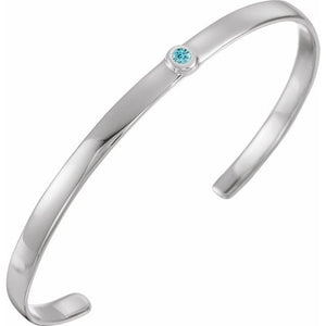 Elegant 14K White Gold Diamond-Accented Cuff Bracelet - 1/10 CT Natural Diamonds