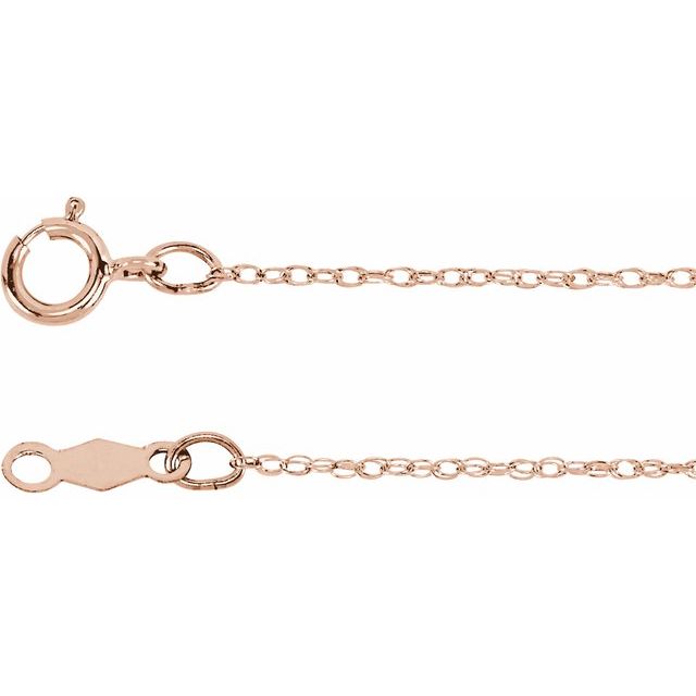 14K Yellow Gold, .75 mm Rope 14-Inch Chain – Elegant Design