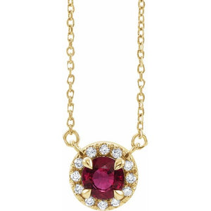 14K Gold Alexandrite And Diamond Necklace
