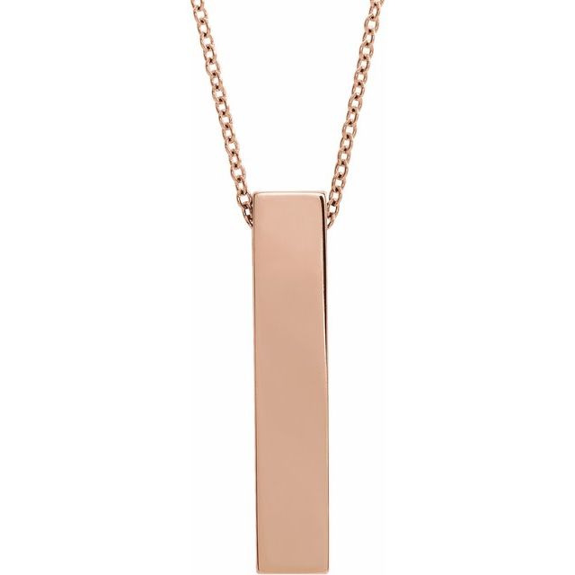 14K Gold Engravable Sculptural Pendant Slide