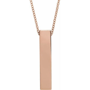 14K Gold Engravable Sculptural Pendant Slide