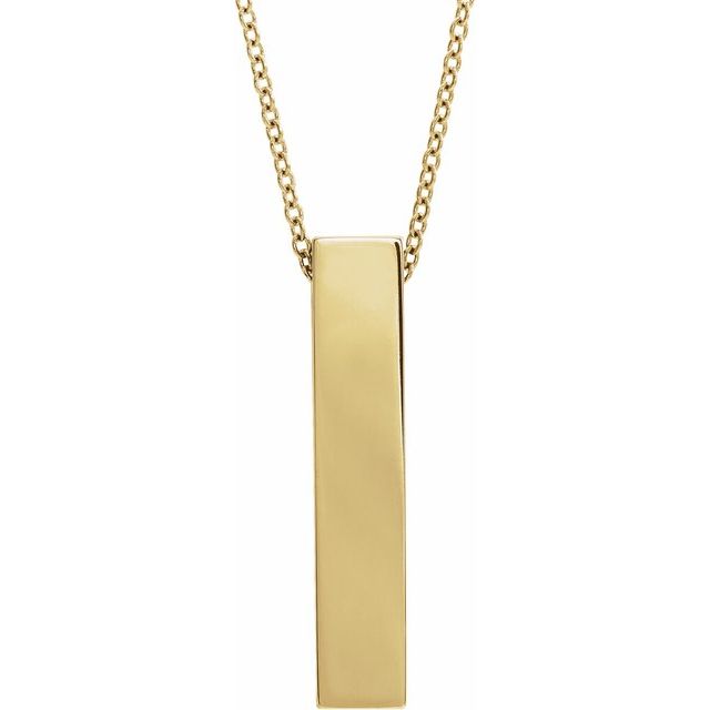14K Gold Engravable Sculptural Pendant Slide